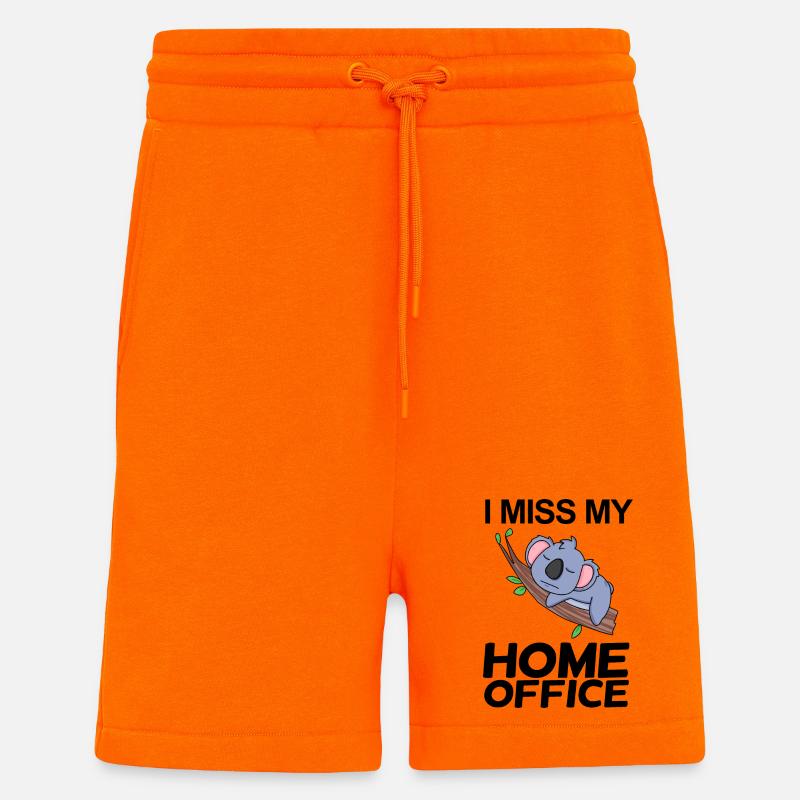 Bureau à domicile Dire drôle - Short bio décontracté fabriqué en UE - SUNSET ORANGE