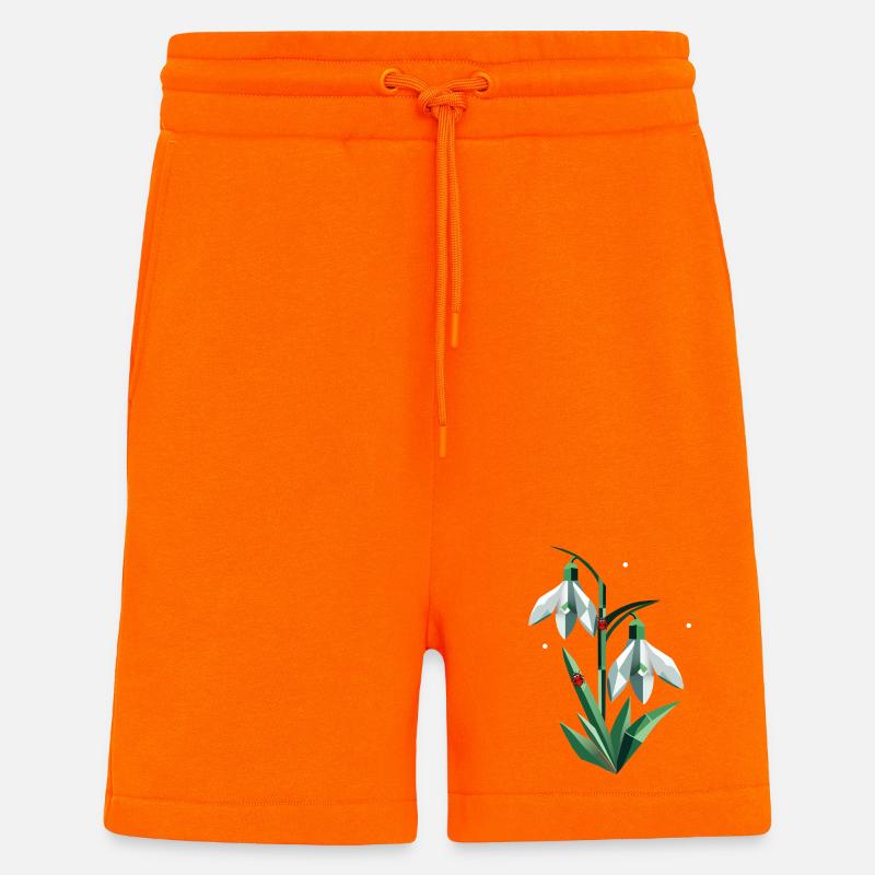 Zwei Schneeglöckchen mit Marienkäfern - Shorts - made by SPREAD - SUNSET ORANGE