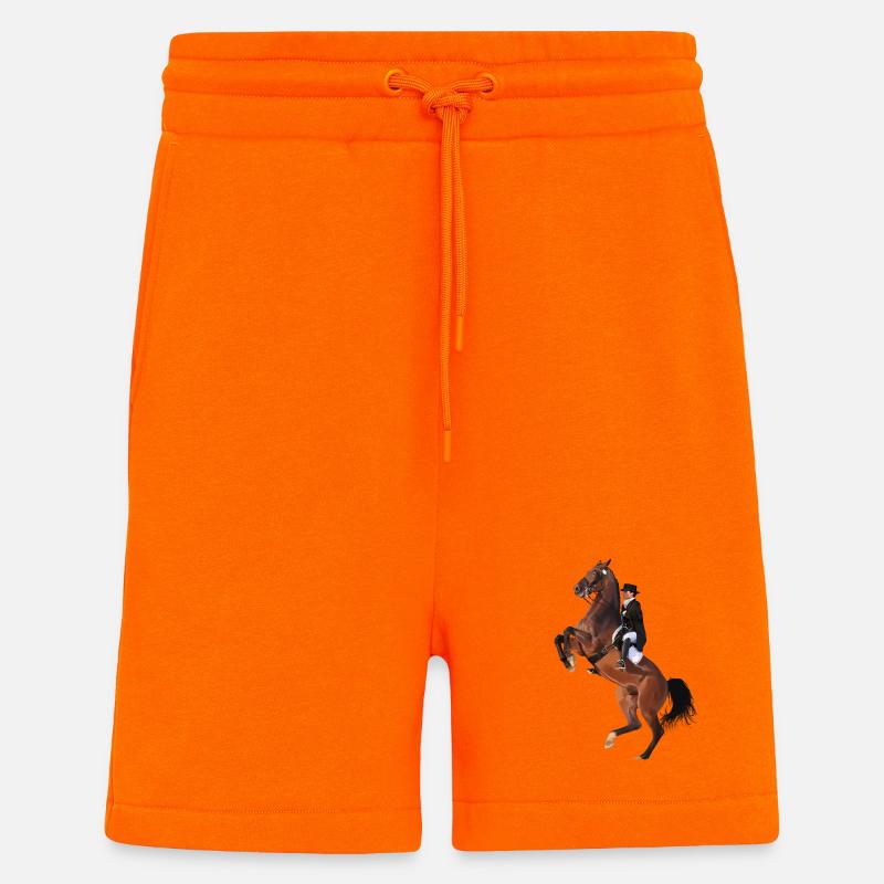 Cavalier élégant sur cheval cabré - Short bio décontracté fabriqué en UE - SUNSET ORANGE