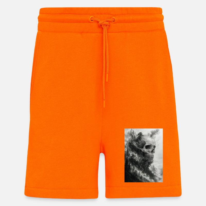 Unheimliche Waldschädel-Illustration - Shorts - made by SPREAD - SUNSET ORANGE