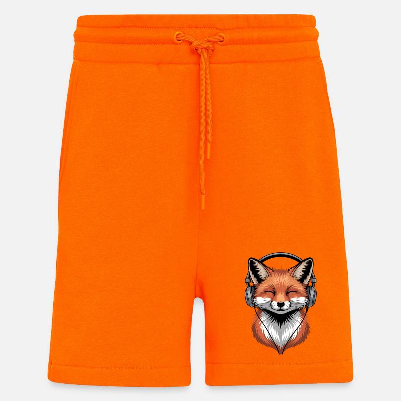 Fuchs mit Kopfhörern - Shorts - made by SPREAD - SUNSET ORANGE