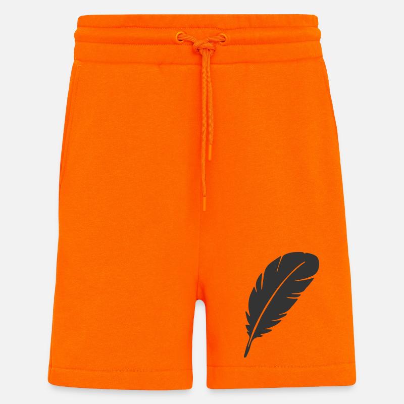 Conception élégante de silhouette de plume - Short bio décontracté fabriqué en UE - SUNSET ORANGE