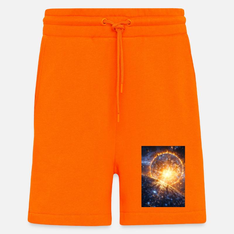 Sonnenkatastrophe über Neon-Dreadnought - Shorts - made by SPREAD - SUNSET ORANGE