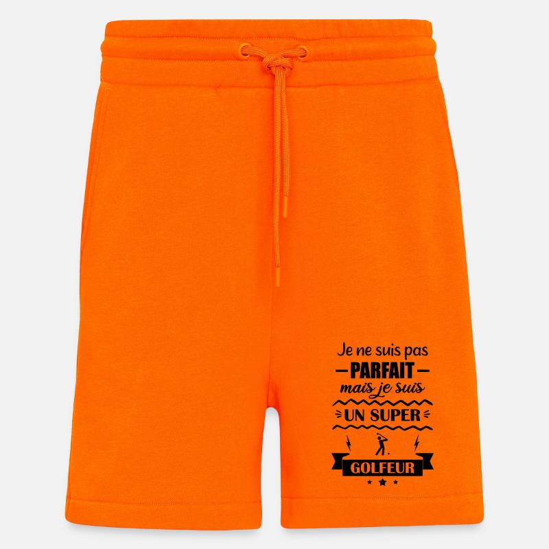 Super Golfeur Passion Green Golf  - Short bio décontracté fabriqué en UE - SUNSET ORANGE