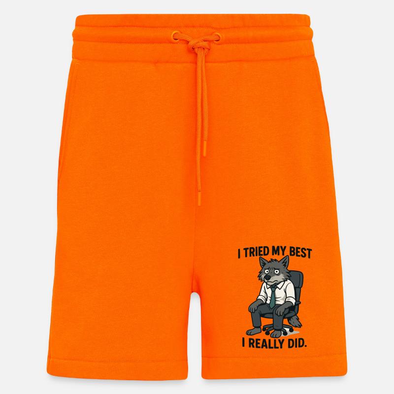 Büro-Wolf mit Krawatte - Shorts - made by SPREAD - SUNSET ORANGE