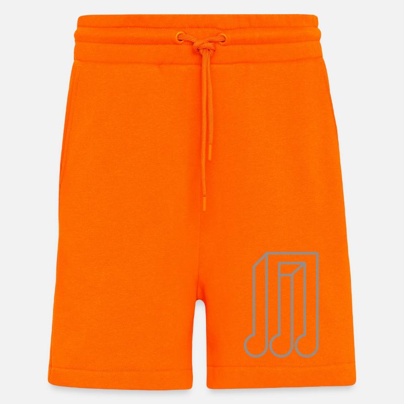 Illusion 3D Tactile Géométrique Illusion Optique - Short bio décontracté fabriqué en UE - SUNSET ORANGE