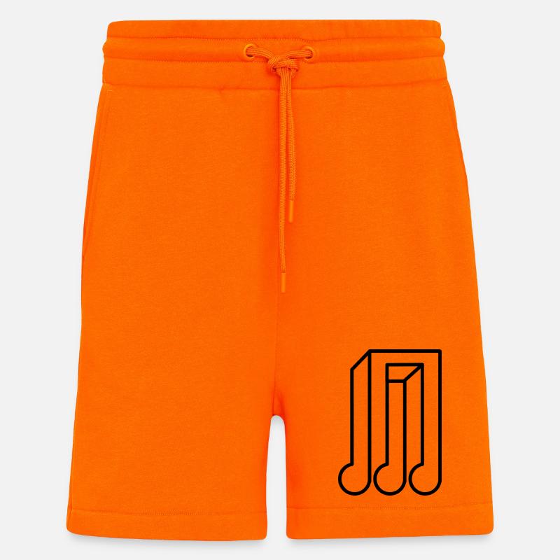 Optical Illusion Note - Illusion Musician Singer - Shorts - made by SPREAD - SUNSET ORANGE