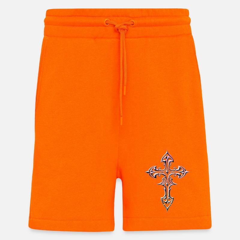 Lavish Celtic Gothic Cross - Shorts - made by SPREAD - SUNSET ORANGE