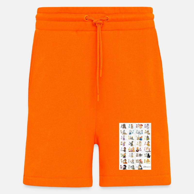 Deutsches Fingeralphabet 2 / - Shorts - made by SPREAD - SUNSET ORANGE