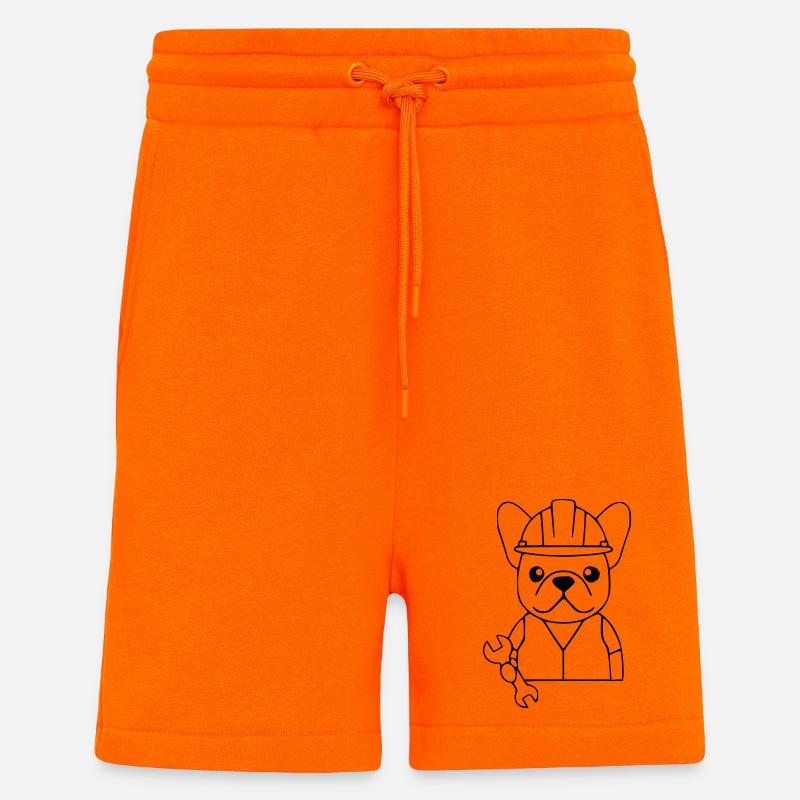 Frenchie Mechaniker Werkzeug - Shorts - made by SPREAD - SUNSET ORANGE