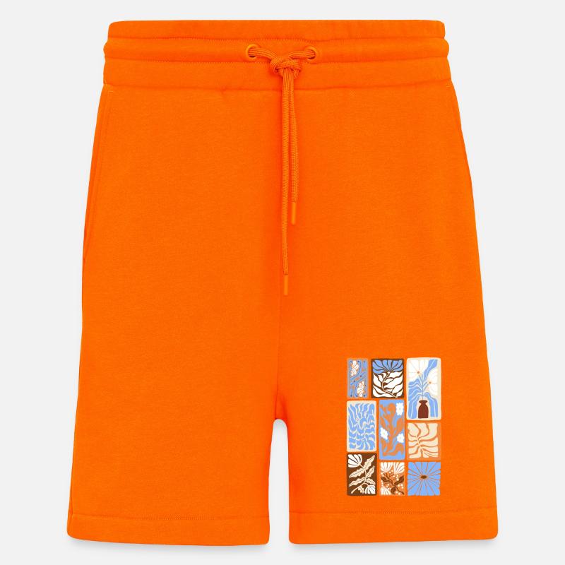 Abstract Botanical Patterns - Shorts - made by SPREAD - SUNSET ORANGE