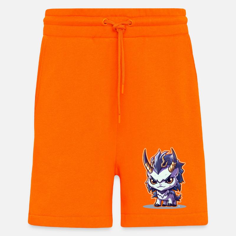 Kleiner Hörnerdrache im Chibi-Stil - Shorts - made by SPREAD - SUNSET ORANGE