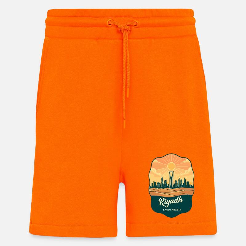 Riyadh Kingdom Centre Retro Sonnenuntergangs-Reiseabzeichen - Shorts - made by SPREAD - SUNSET ORANGE