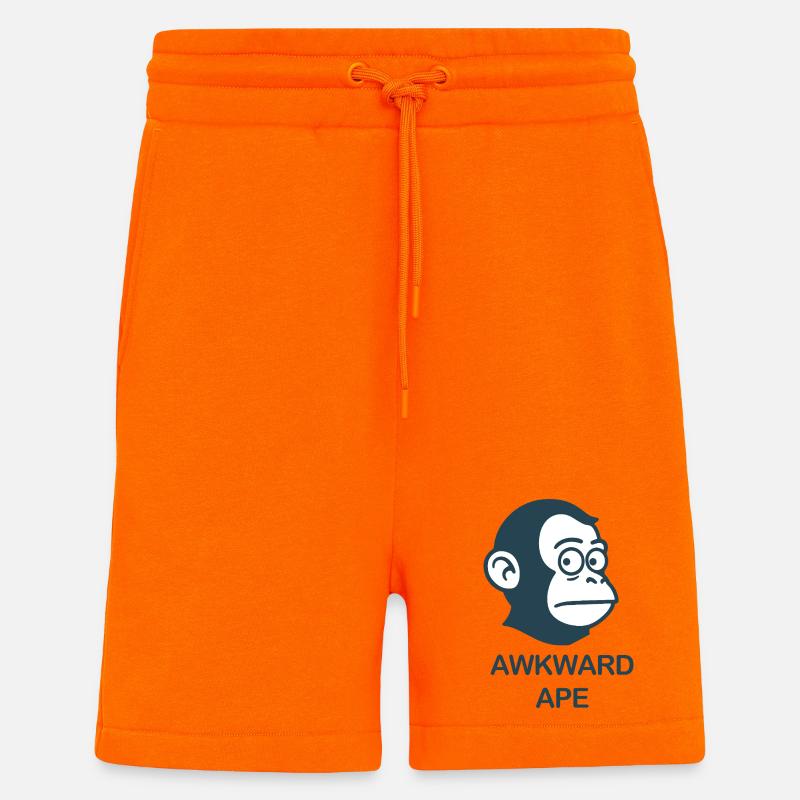 Awkward_Ape Chemise avec le logo - Short bio décontracté fabriqué en UE - SUNSET ORANGE