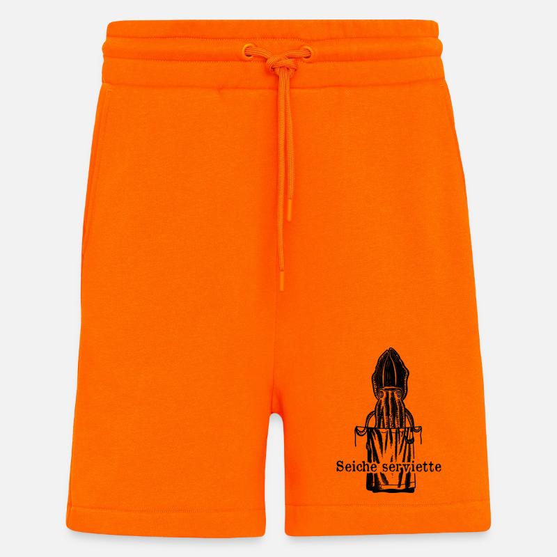 Seiche serviette - humour marin et absurde - Short bio décontracté fabriqué en UE - SUNSET ORANGE