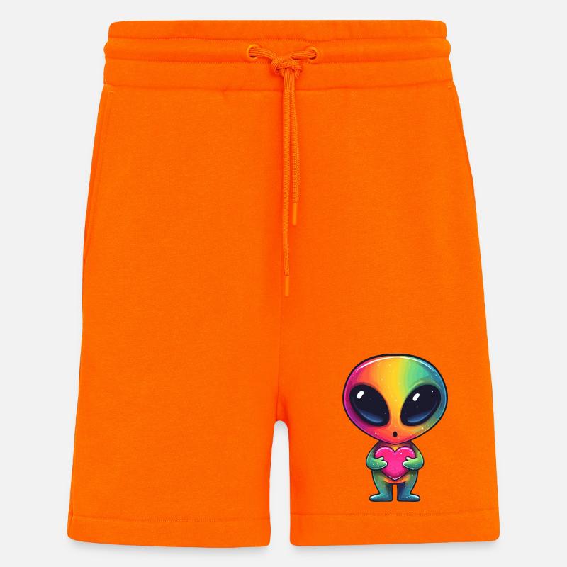 Regenbogenalien Herzfreund - Shorts - made by SPREAD - SUNSET ORANGE