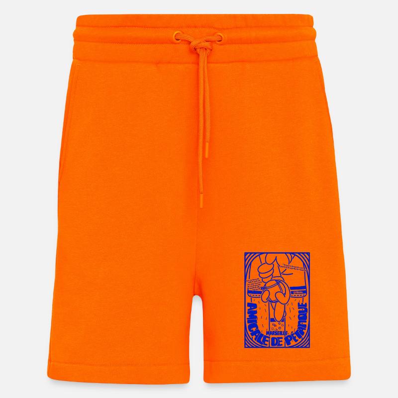 Amicale de pétanque Marseille rétro - Short bio décontracté fabriqué en UE - SUNSET ORANGE