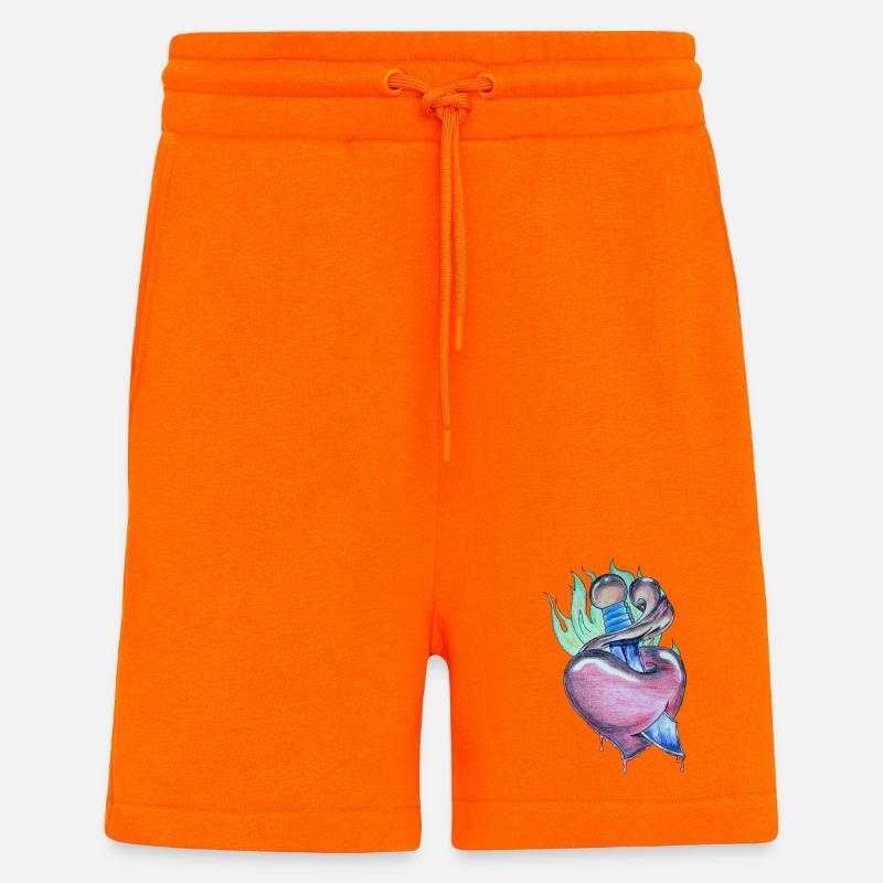 Cœur Ardent - Short bio décontracté fabriqué en UE - SUNSET ORANGE