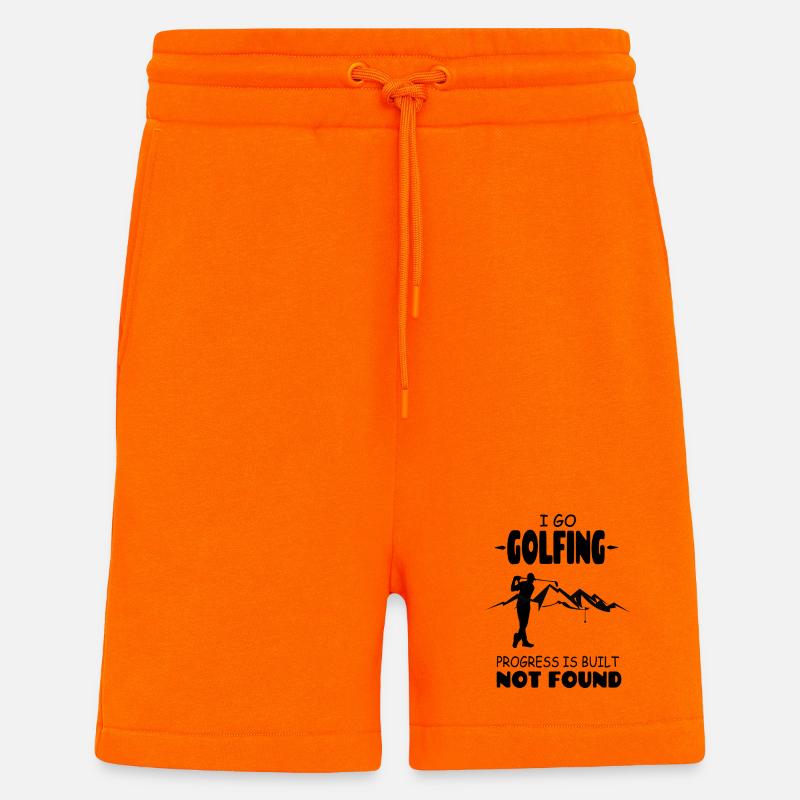 I_Go_Golfing_Progress_Is_Build_Not_Found - Short bio décontracté fabriqué en UE - SUNSET ORANGE