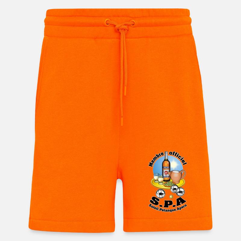 s.p.a soleil pétanque apéro - Short bio décontracté fabriqué en UE - SUNSET ORANGE