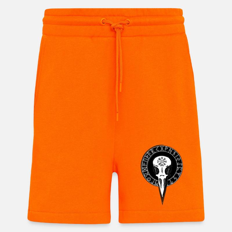 Rabenschädel mit großem Runenkreis - Shorts - made by SPREAD - SUNSET ORANGE