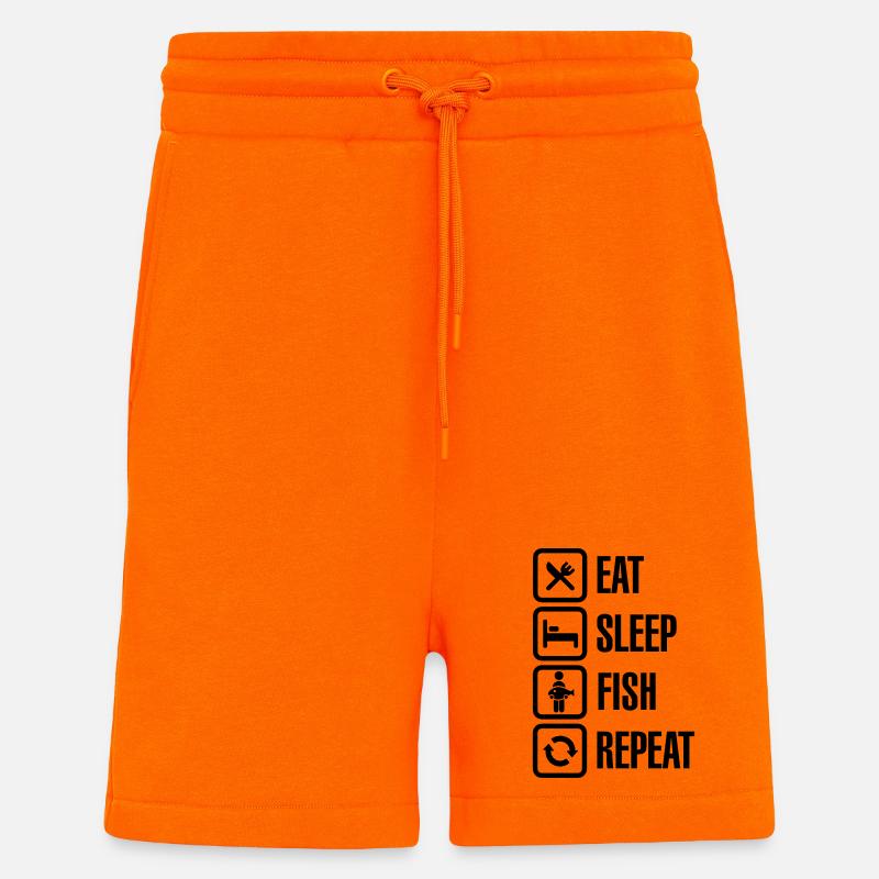 Eat - sleep - fish - repeat - Shorts - made by SPREAD - SUNSET ORANGE