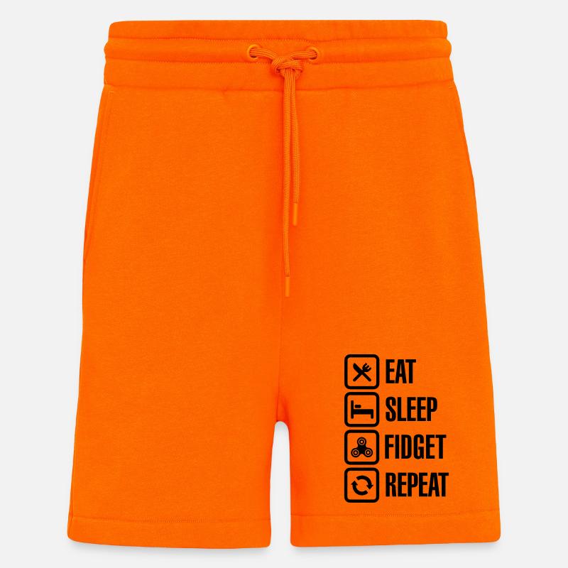 Eat Sleep Fidget Repeat - Fidget Spinner - Shorts - made by SPREAD - SUNSET ORANGE
