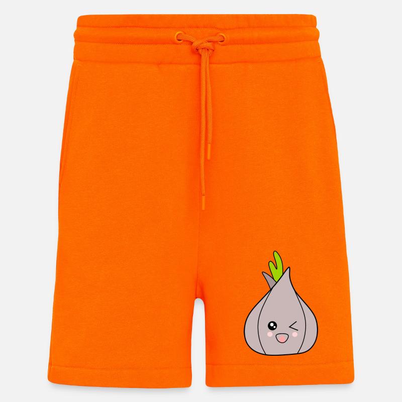 Carnaval, Carnaval, costume, oignon, ail - Short bio décontracté fabriqué en UE - SUNSET ORANGE
