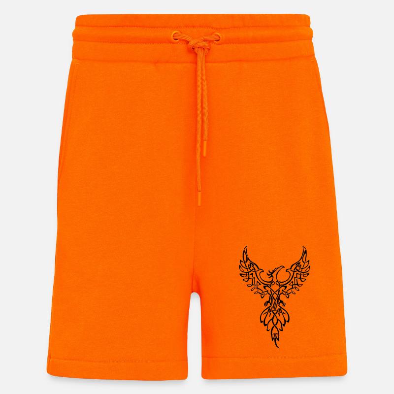 Schwarzes Phönix-Symbol - Shorts - made by SPREAD - SUNSET ORANGE