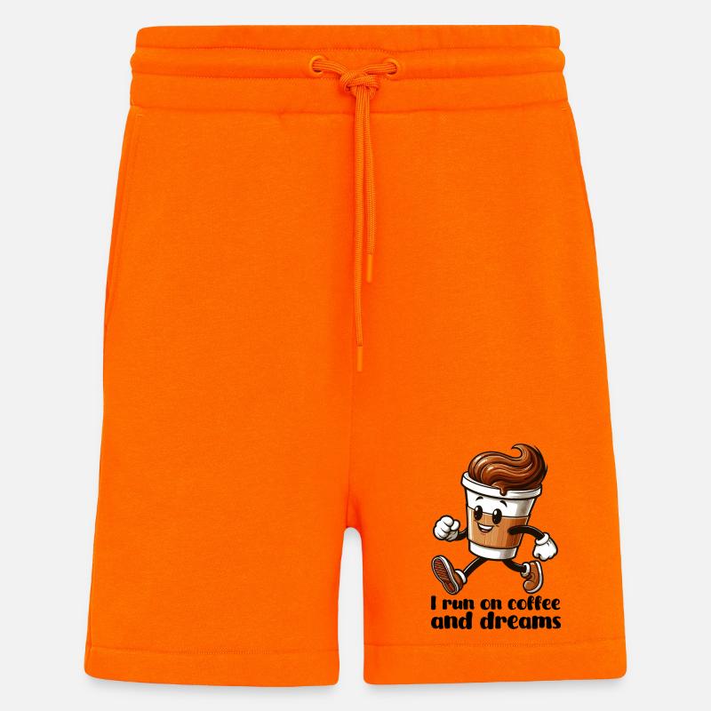Cadeau Coffee Dreams - Short bio décontracté fabriqué en UE - SUNSET ORANGE