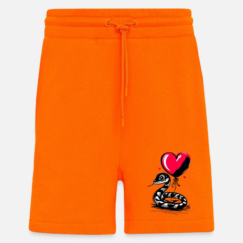 Schlange mit Herz Luftballon - Heartful Creatures - Shorts - made by SPREAD - SUNSET ORANGE