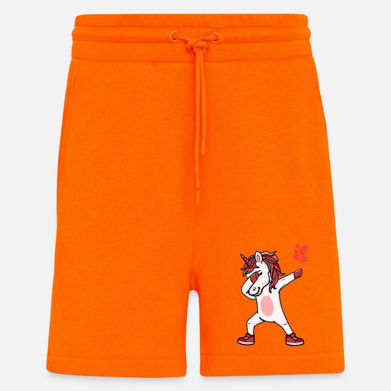 Tanzendes Einhorn mit Herzfreude - Shorts - made by SPREAD - SUNSET ORANGE