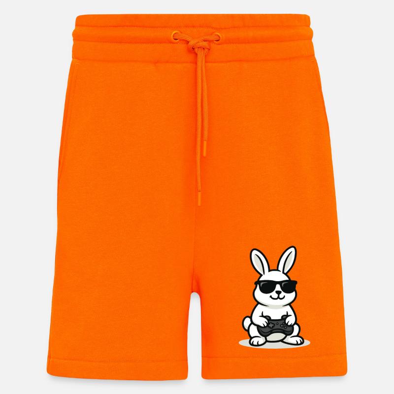 Lapin de jeu cool - Short bio décontracté fabriqué en UE - SUNSET ORANGE