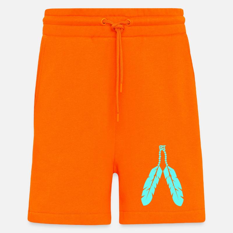 Conception de bijoux en plume - Short bio décontracté fabriqué en UE - SUNSET ORANGE
