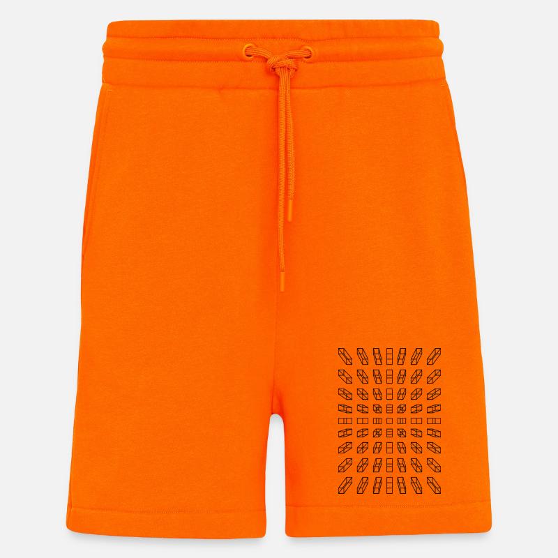 Hypno Balken: Pixel, Illusion & Retro - Shorts - made by SPREAD - SUNSET ORANGE