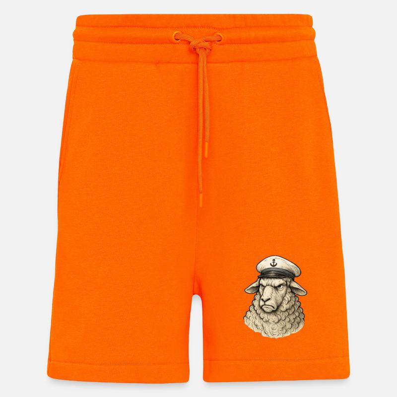 Capitaine de mouton au look ancre - Short bio décontracté fabriqué en UE - SUNSET ORANGE