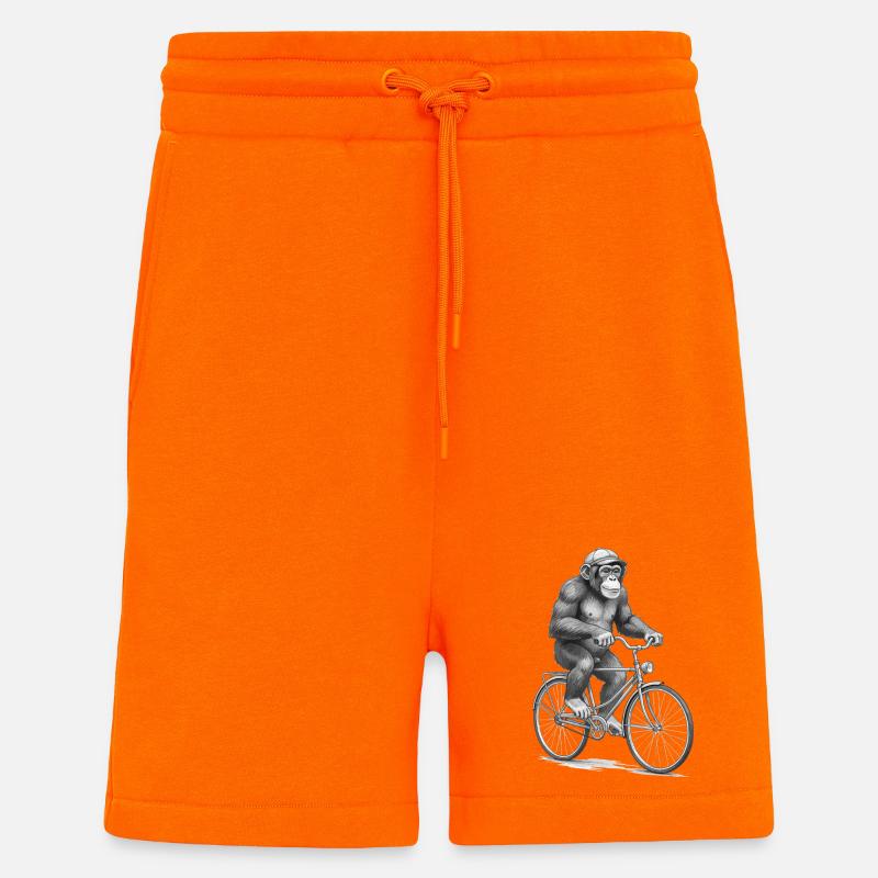Monochromer Affen-Radfahrer - Shorts - made by SPREAD - SUNSET ORANGE