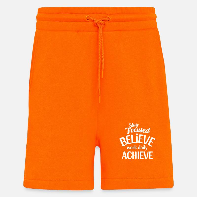 Focus et Croire pour Réaliser - Short bio décontracté fabriqué en UE - SUNSET ORANGE