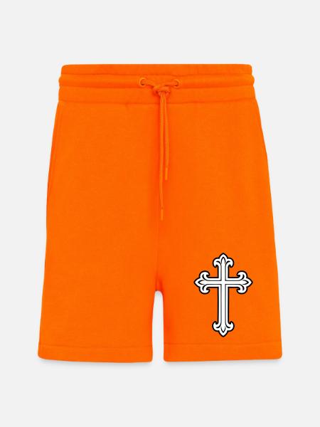 Cross Symbol Christian - Shorts - made by SPREAD - SUNSET ORANGE