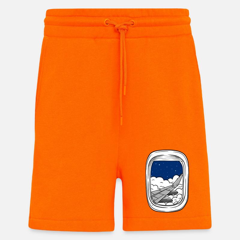 Night flight over cloud windows - Shorts - made by SPREAD - SUNSET ORANGE