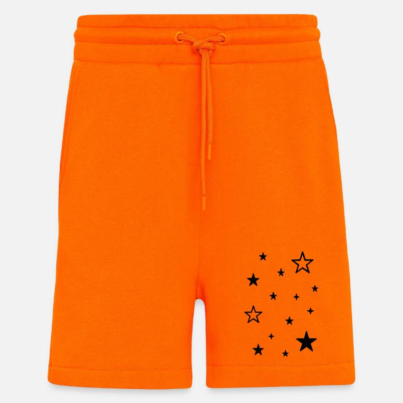 Conception du motif de diffusion d’étoiles - Short bio décontracté fabriqué en UE - SUNSET ORANGE