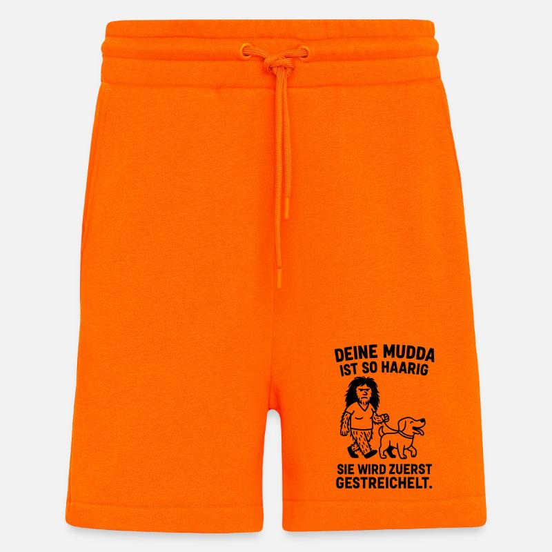 deine mutter haarig witz - Shorts - made by SPREAD - SUNSET ORANGE