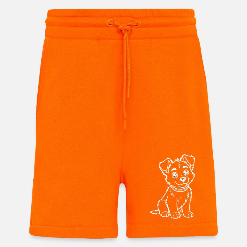 Kleiner Hund mit Lächelndem Blick - Shorts - made by SPREAD - SUNSET ORANGE