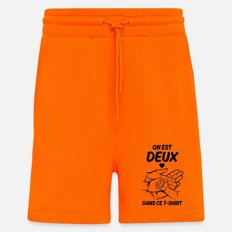Annonce grossesse on est deux amour - Short bio décontracté fabriqué en UE - SUNSET ORANGE