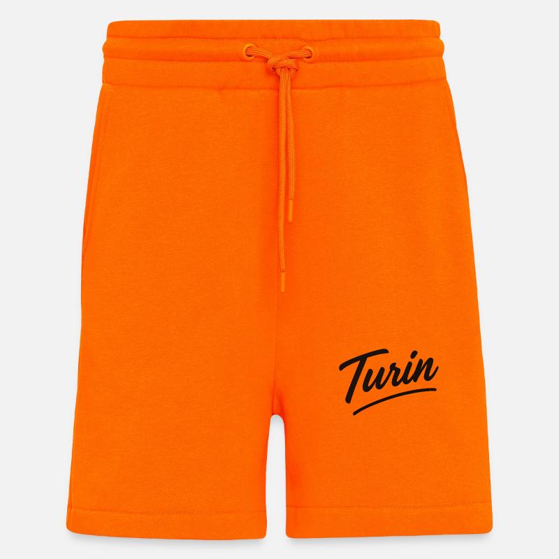 Turin Script Hand Lettering - Shorts - made by SPREAD - SUNSET ORANGE