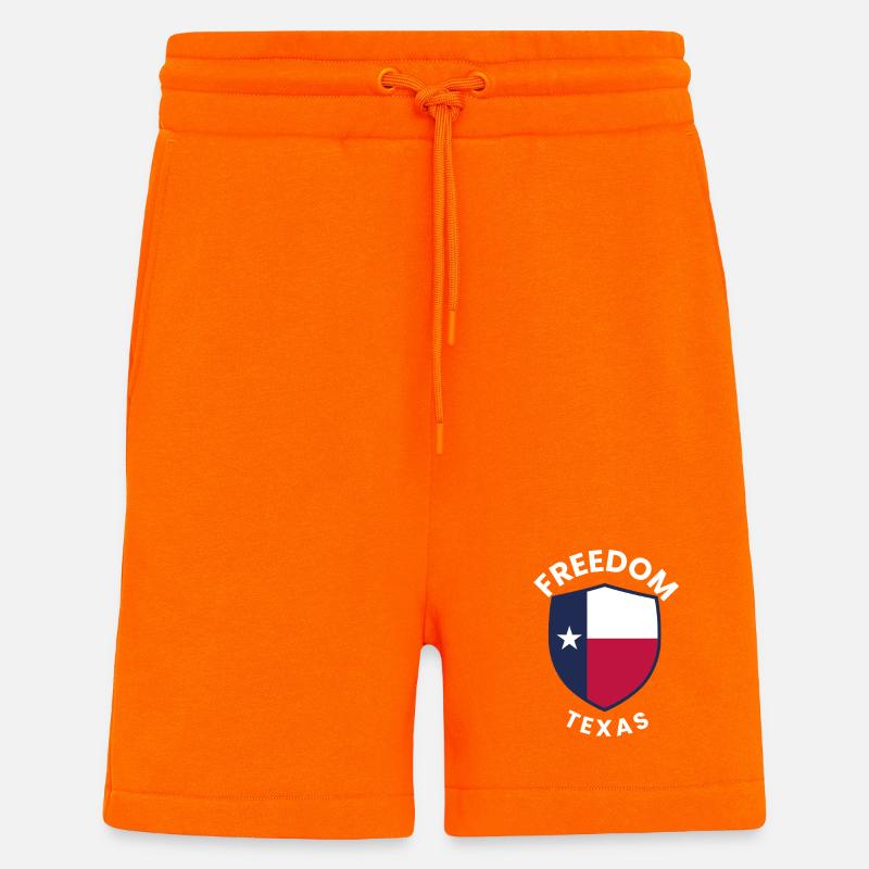 Bouclier de la Liberté du Texas - Short bio décontracté fabriqué en UE - SUNSET ORANGE