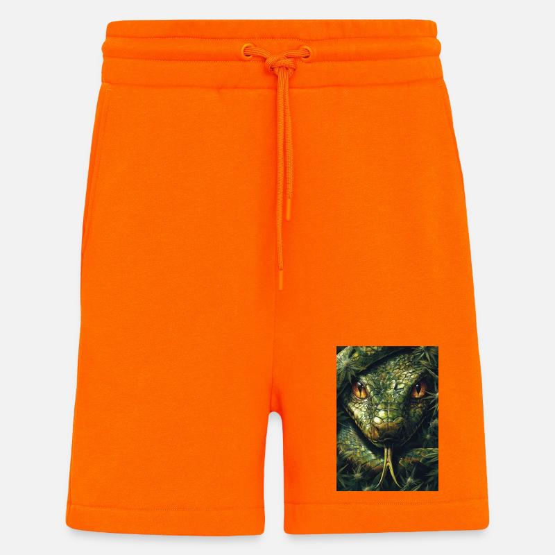 Snake Eye with Leaf Pattern - Shorts - made by SPREAD - SUNSET ORANGE