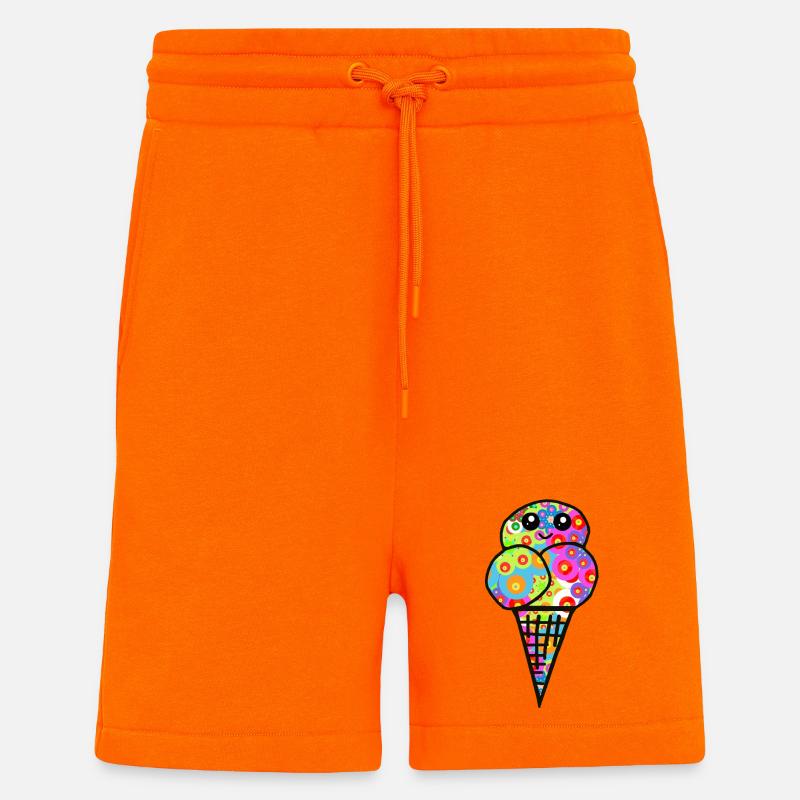 Buntes Blüten-Eisdesign Eiscreme Retro 60er - Shorts - made by SPREAD - SUNSET ORANGE