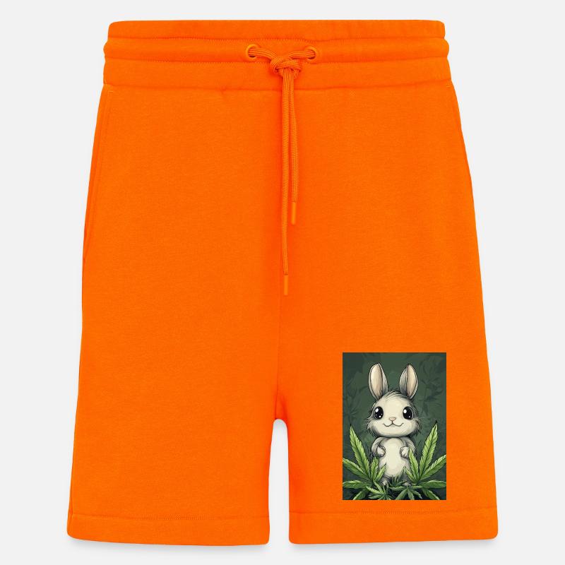 Small fluffy bunny under leaves - Shorts - made by SPREAD - SUNSET ORANGE