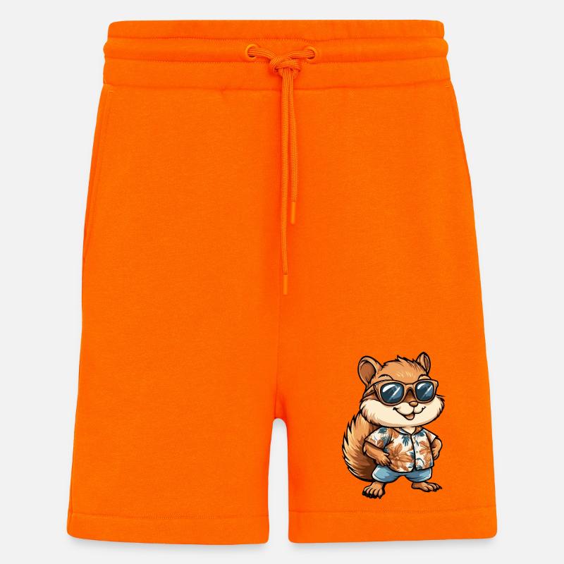 Eichhörnchen Comic Urlaub - Shorts - made by SPREAD - SUNSET ORANGE